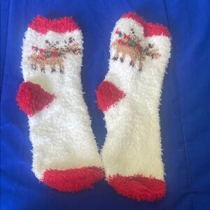 Cozy Fuzzy Reindeer Socks